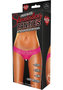 Hustler Toys Crotchless Stimulating Panties Thong With Pearl Pleasure Beads - Pink - Small/medium